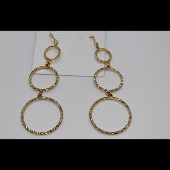 Target faux gold diamond hoop earrings - Picture 2 of 4